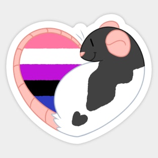 Genderfluid Pride Rat Sticker